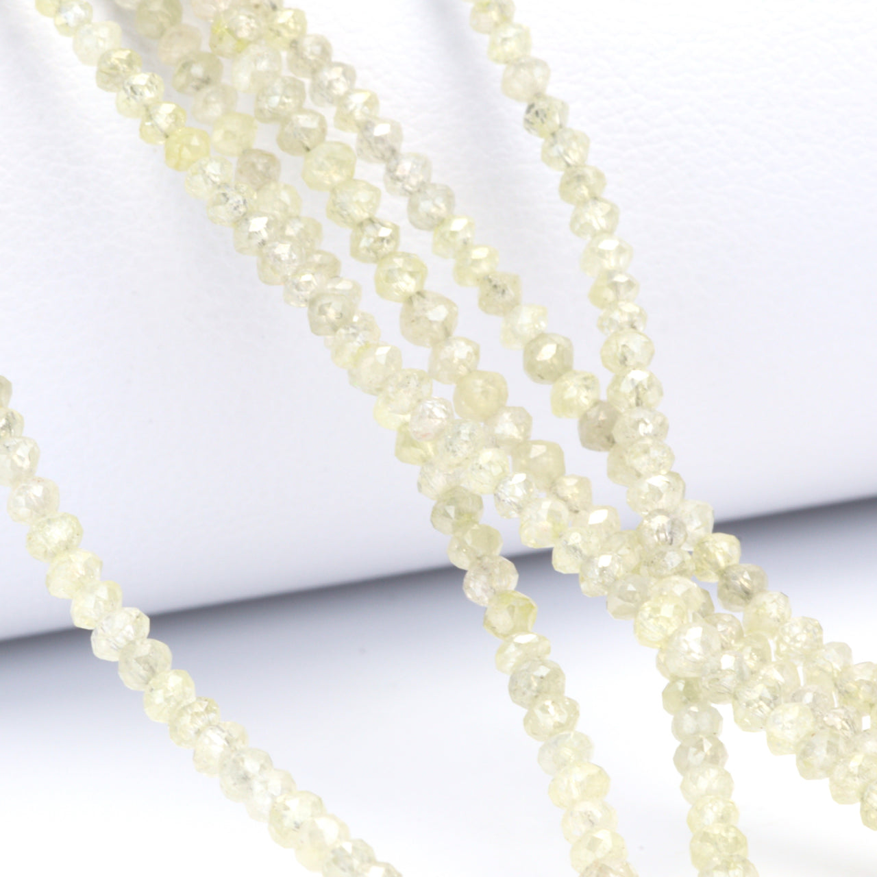 Taupe Diamond 2.1mm - 2.5mm Hand Faceted Rondelles Bead Strand