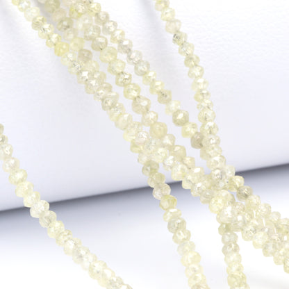 Taupe Diamond 2.1mm - 2.5mm Hand Faceted Rondelles Bead Strand