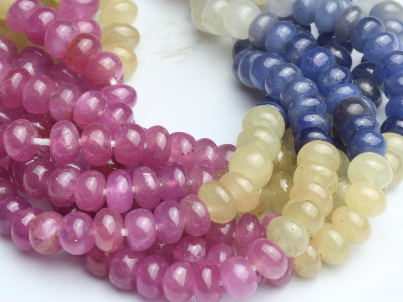 Multi Sapphire 4mm Smooth Rondelles