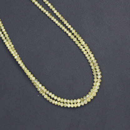 Champagne Diamond 2mm - 2.8mm Hand Faceted Rondelles Bead Strand