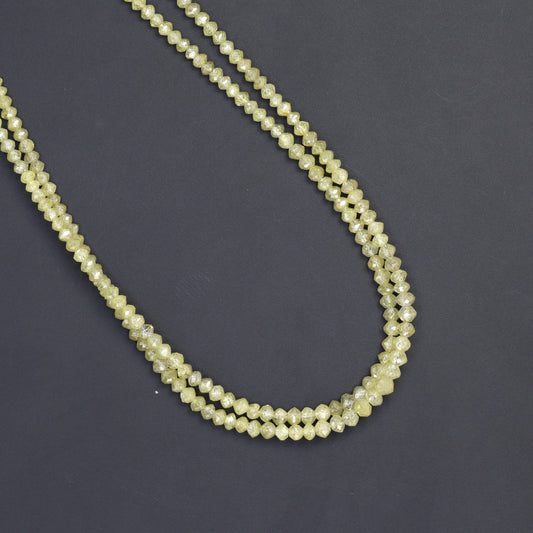 Champagne Diamond 2mm - 2.8mm Hand Faceted Rondelles Bead Strand