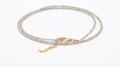 18k Gray Diamond Bead Necklace (~16ct )