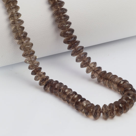 Brown Smoky Quartz 7mm German Cut Faceted Rondelles