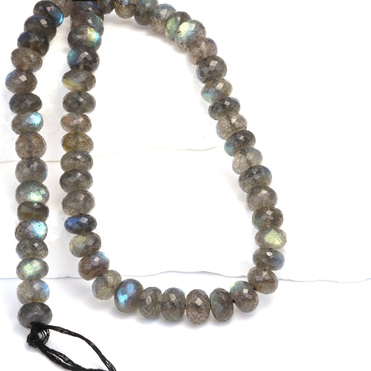 AAA Blue Labradorite 8mm Faceted Rondelles Bead Strand