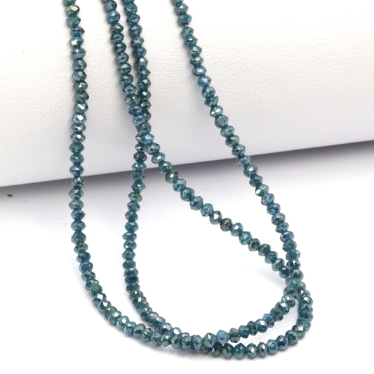 Blue Diamond 2.2mm Faceted Rondelles