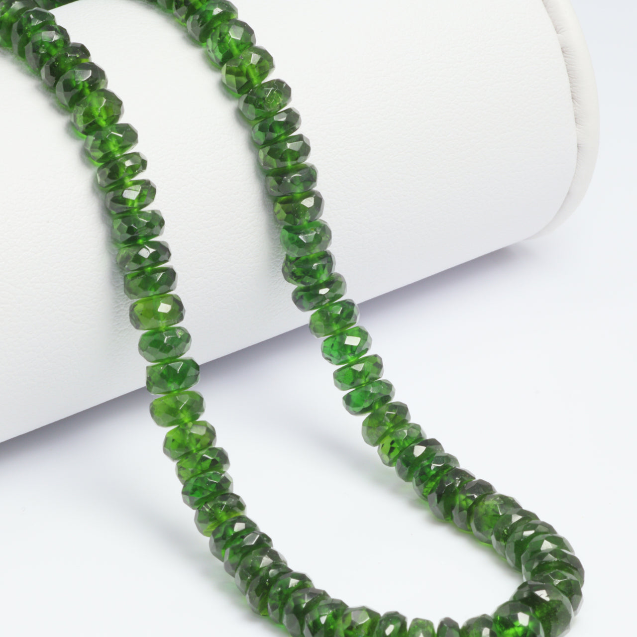 Green Chrome Diopside 5mm - 6mm Faceted Rondelles Bead Strand