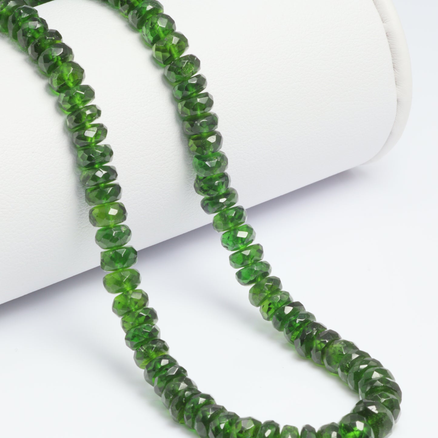 Green Chrome Diopside 5mm - 6mm Faceted Rondelles Bead Strand