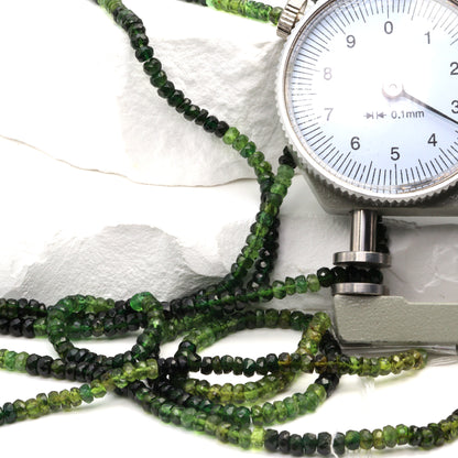 Ombre Green Tourmaline 3.5mm Faceted Rondelles