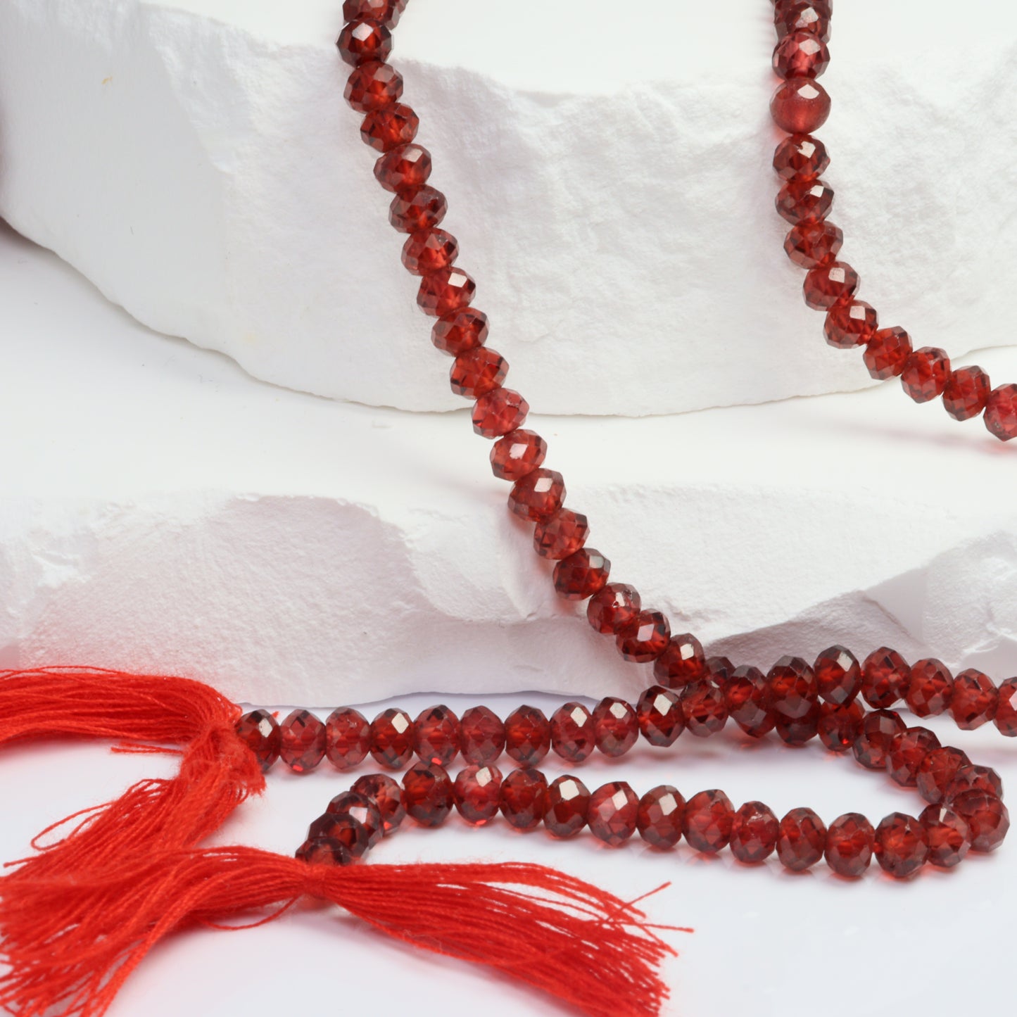 Red Garnet 4.5mm Faceted Rondelles