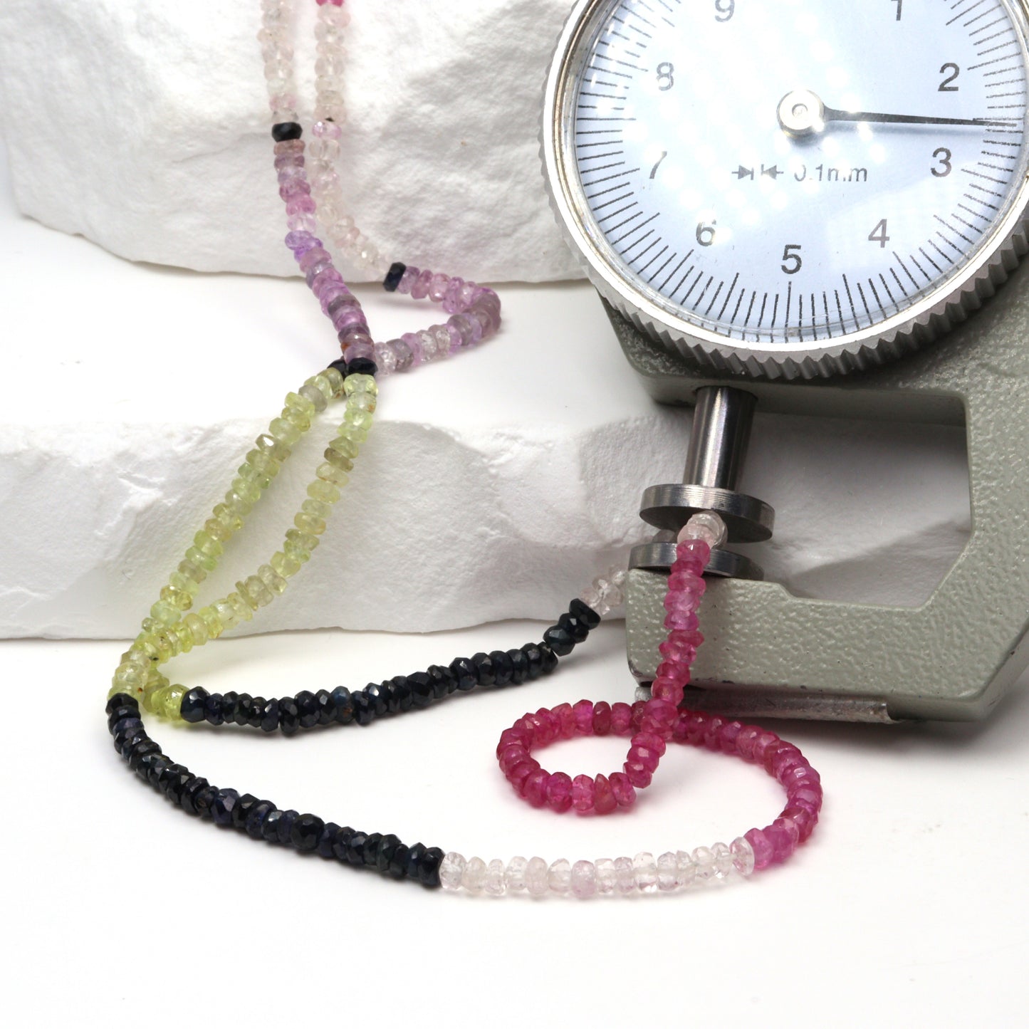 Multi Sapphire 2.5mm Faceted Rondelles