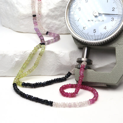 Multi Sapphire 2.5mm Faceted Rondelles