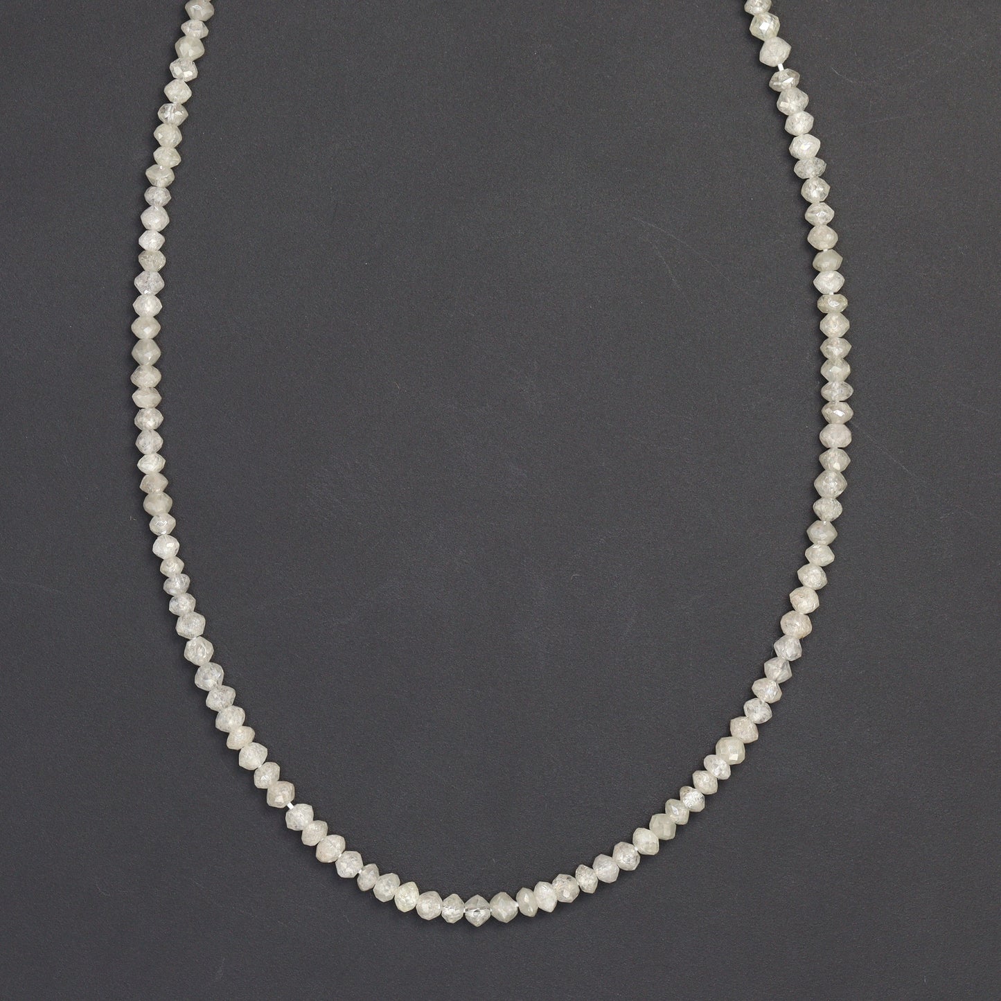 Gray Diamond 2mm - 2.2mm Hand Faceted Rondelles Bead Strand