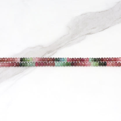 Watermelon Tourmaline 6mm Faceted Rondelles