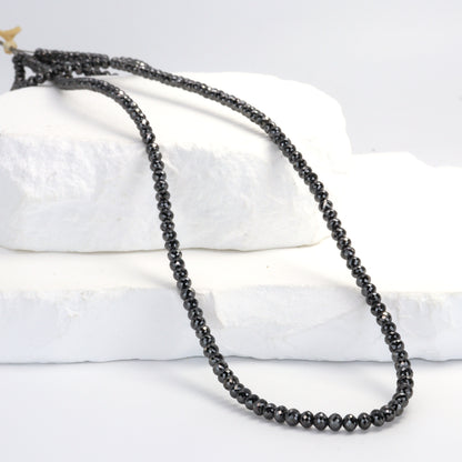 Black Diamond 3mm Faceted Rondelles