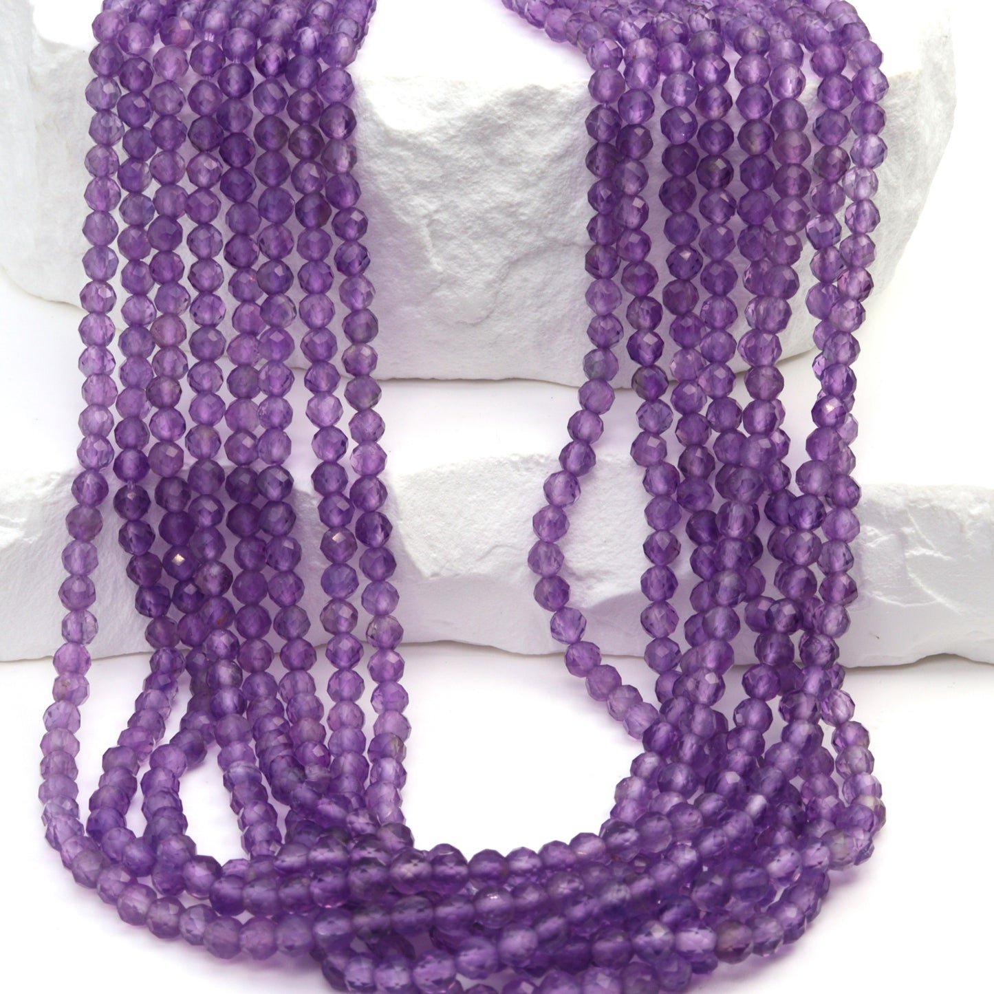 Pink Amethyst 3mm Faceted Rounds