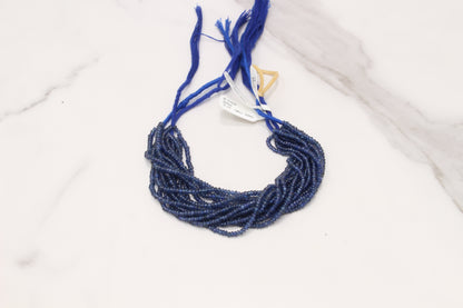 Navy Blue Sapphire 2mm Smooth Rondelles Bead Strand