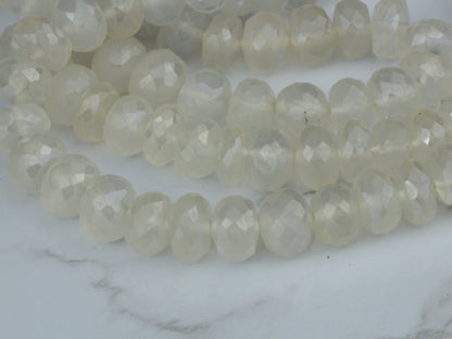 Coated White Chalcedony 7mm Faceted Rondelles
