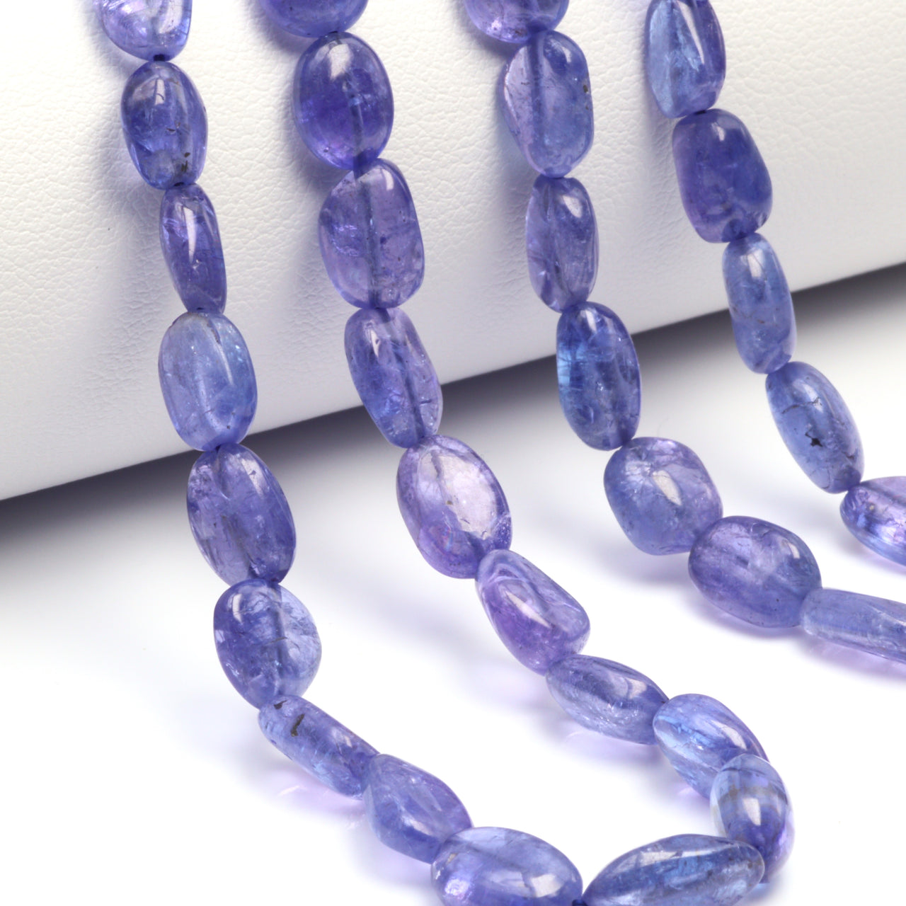 Blue Tanzanite 7x5mm - 9x7mm Smooth Nuggets Bead Strand