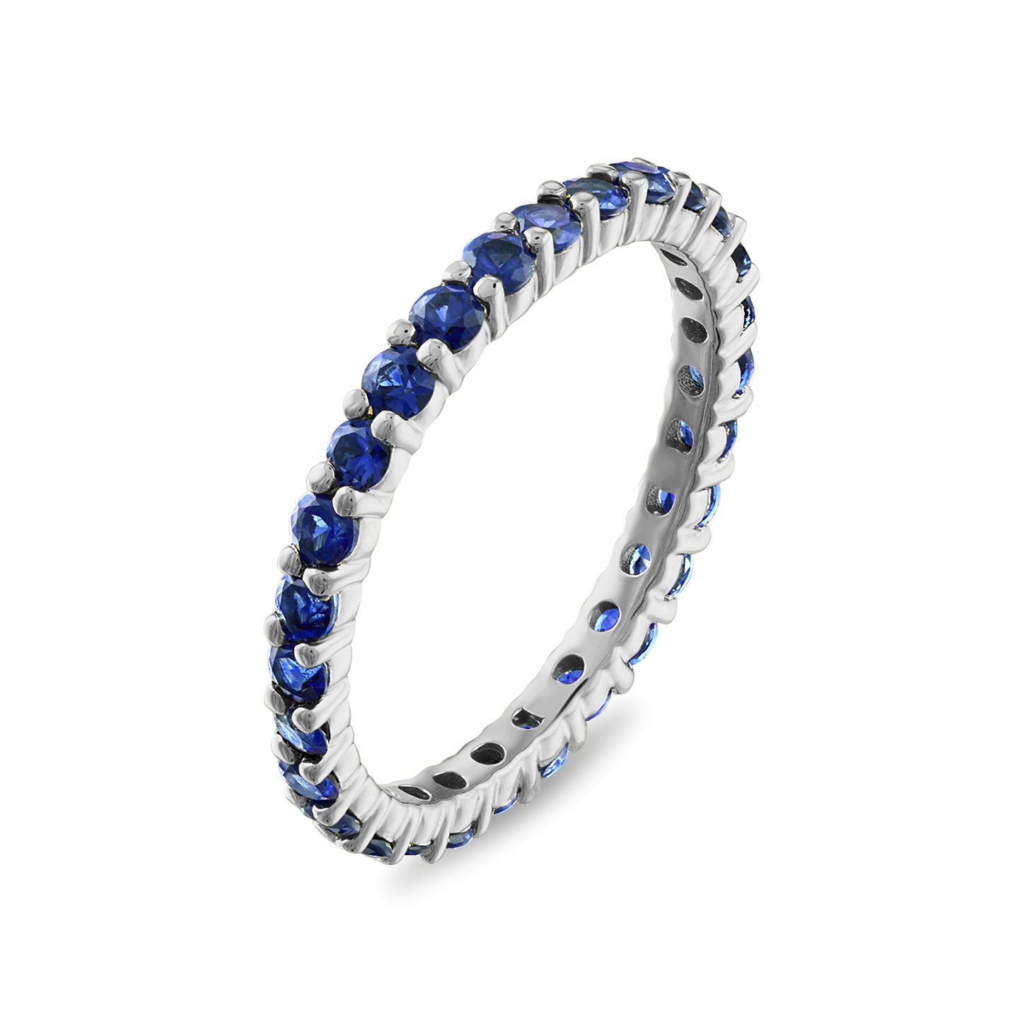 Shared Prong Blue Sapphire Eternity Band