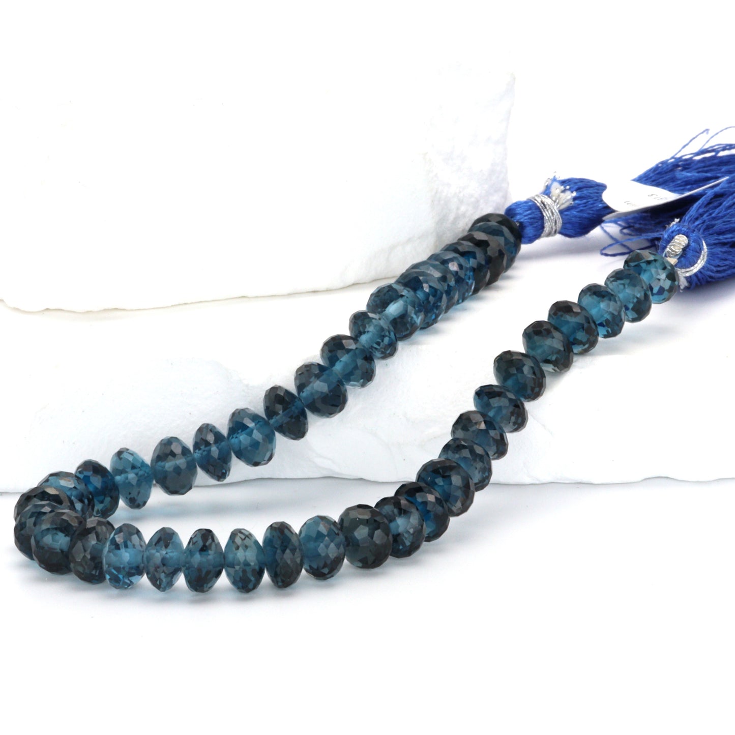 London Blue Topaz 7mm Faceted Rondelles Bead Strand