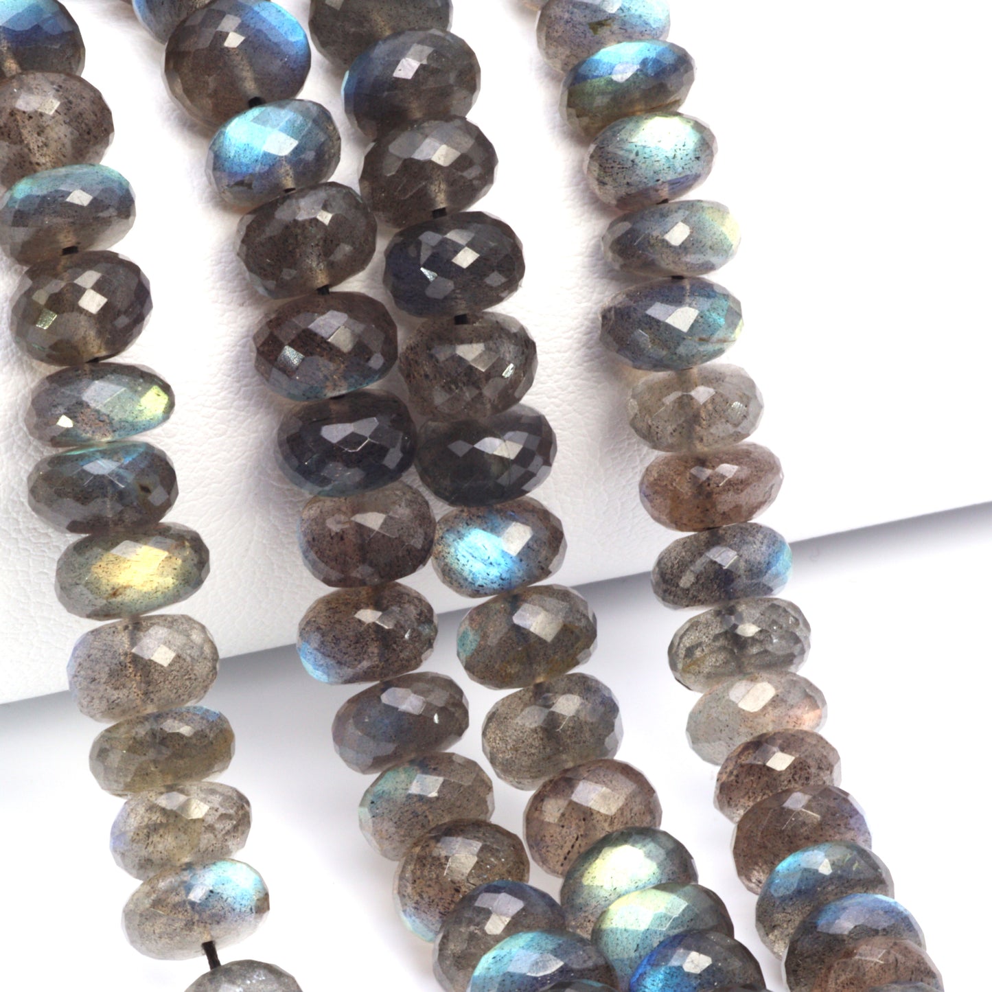 AAA Blue Labradorite 8mm Faceted Rondelles Bead Strand