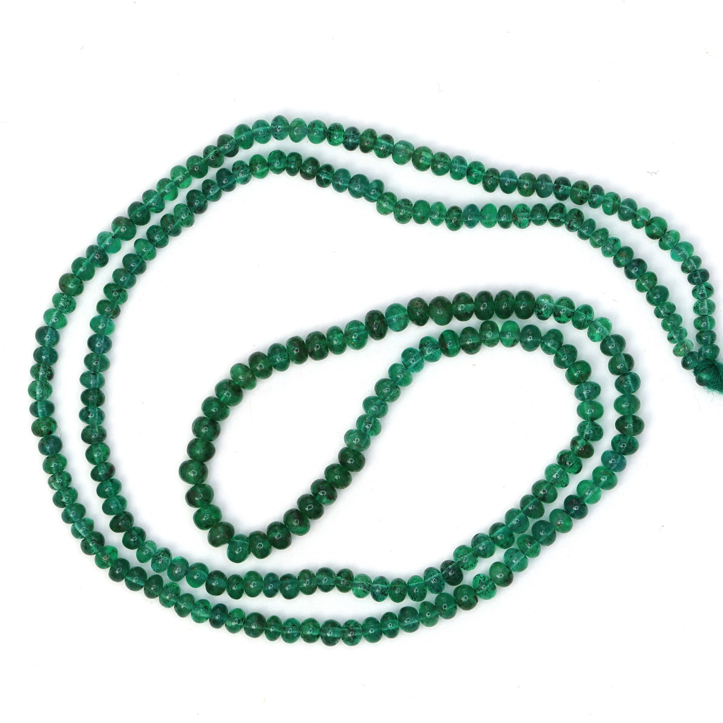 Green Emerald 2mm - 2.75mm Smooth Rondelles Bead Strand