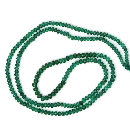 Green Emerald 2mm - 2.75mm Smooth Rondelles Bead Strand