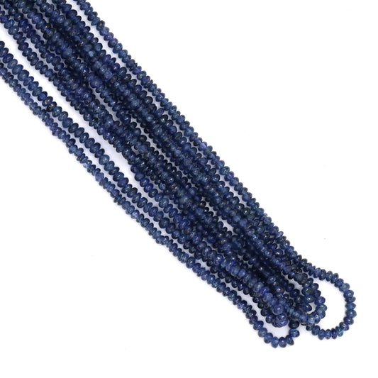 Cornflower Blue Sapphire 2mm Smooth Rondelles Bead Strand