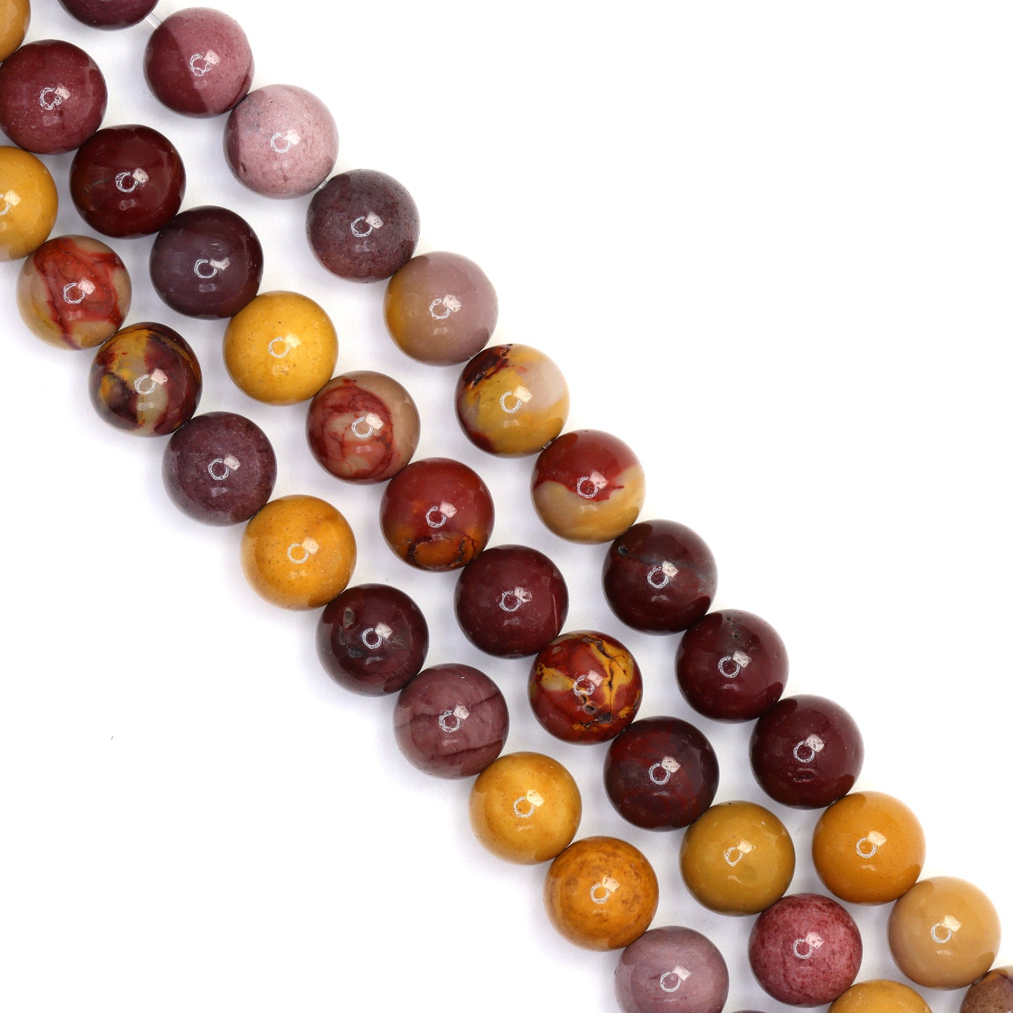 Natural Mookaite 8mm Smooth Rounds