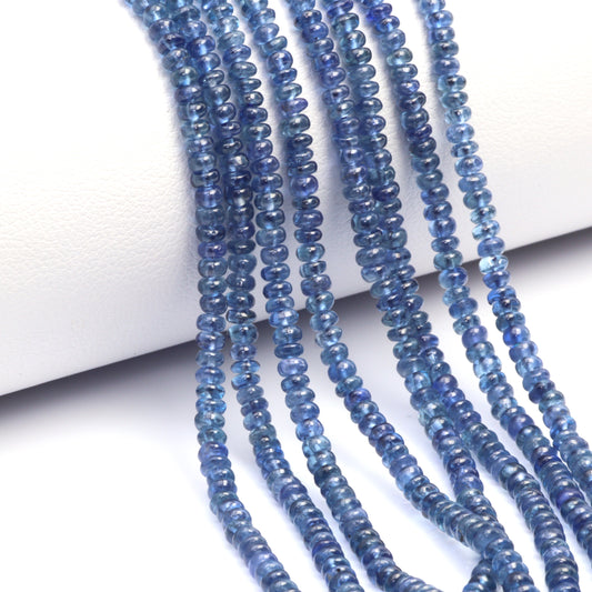 Cornflower Blue Sapphire 2.5mm - 3.0mm Smooth Rondelles Bead Strand