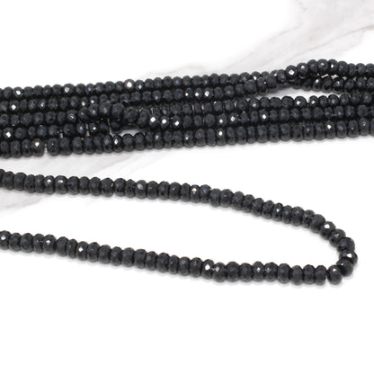 Black Spinel 6mm Faceted Rondelles