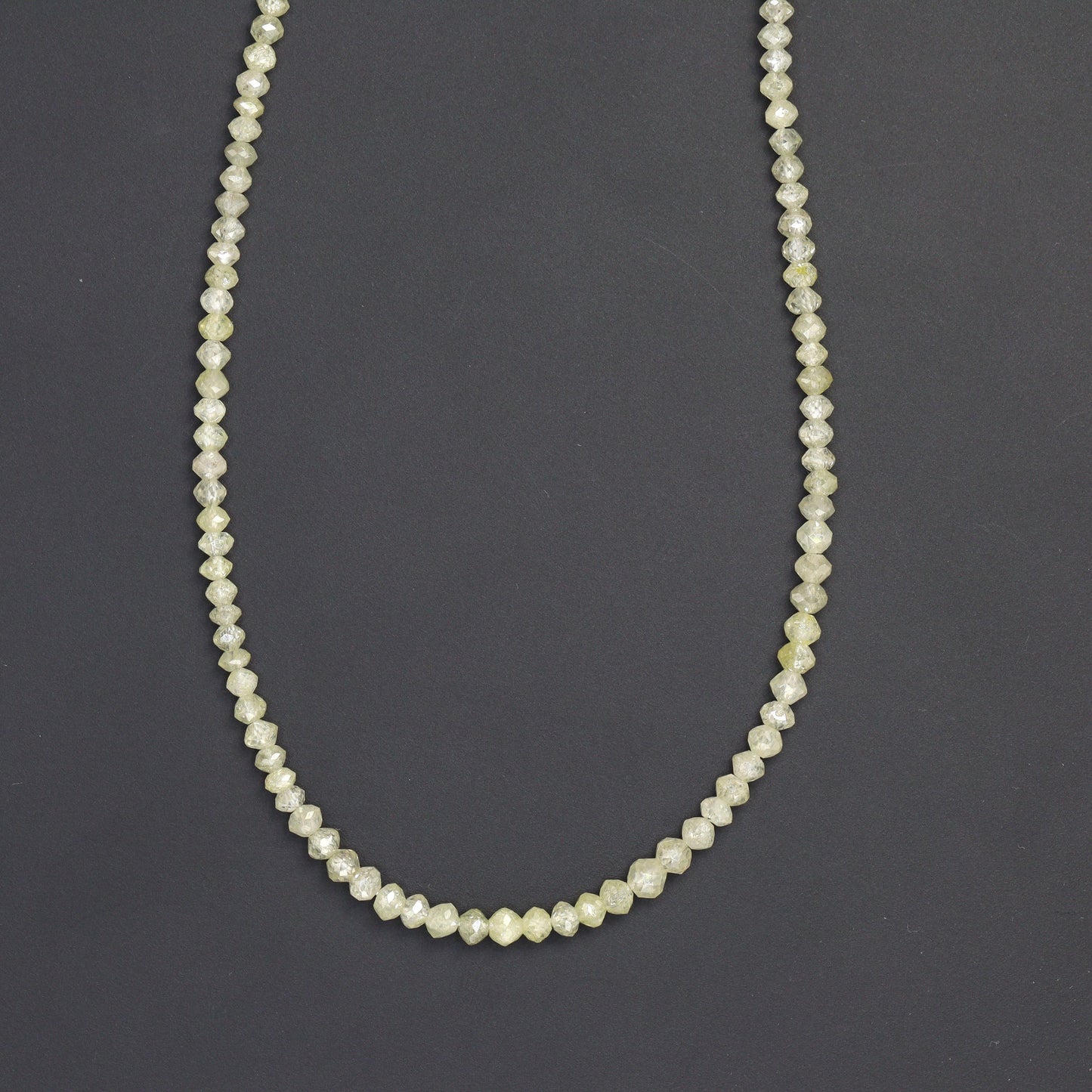 Taupe Diamond 2.1mm - 2.5mm Hand Faceted Rondelles Bead Strand