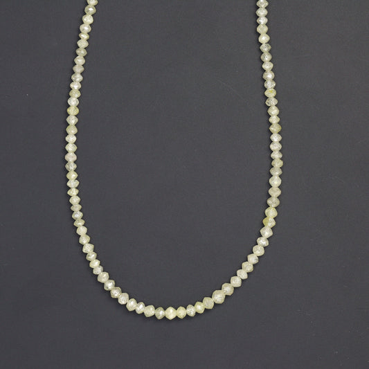 Taupe Diamond 2.1mm - 2.5mm Hand Faceted Rondelles Bead Strand