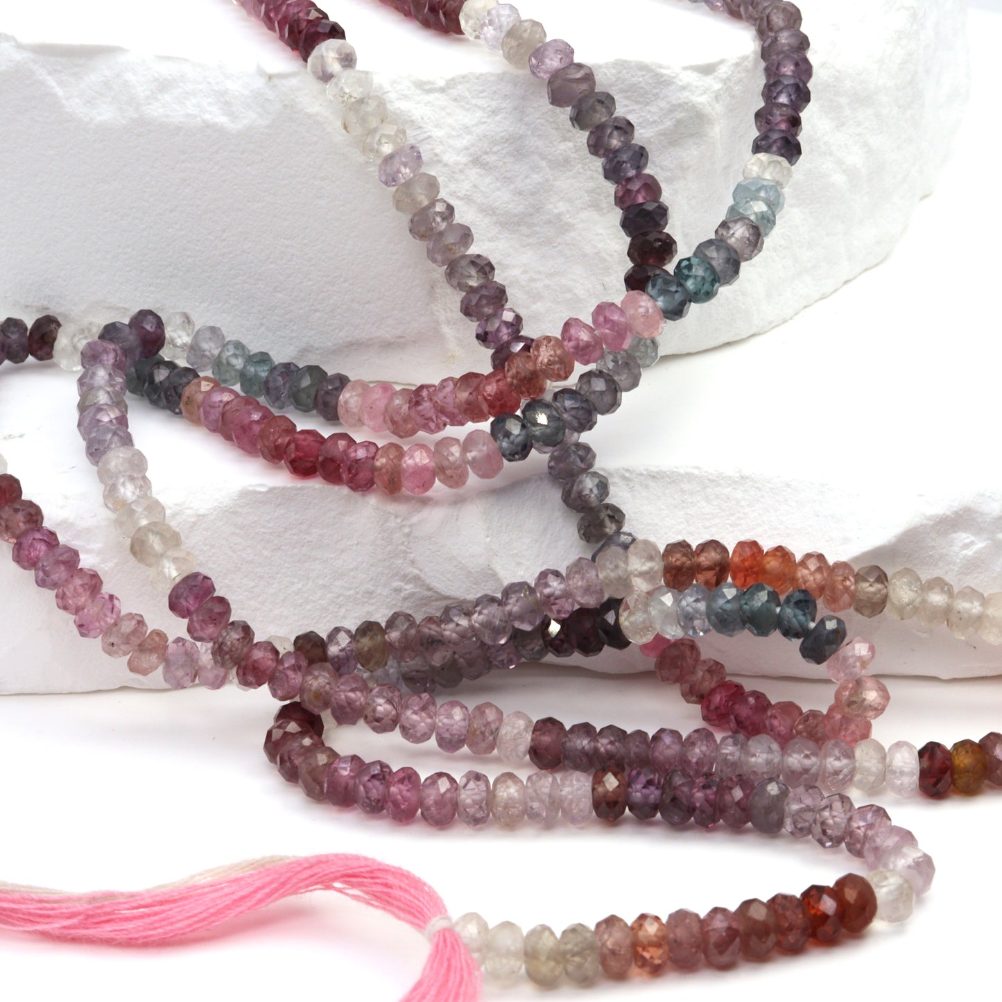 Multi Spinel 4mm Faceted Rondelles Bead Strand