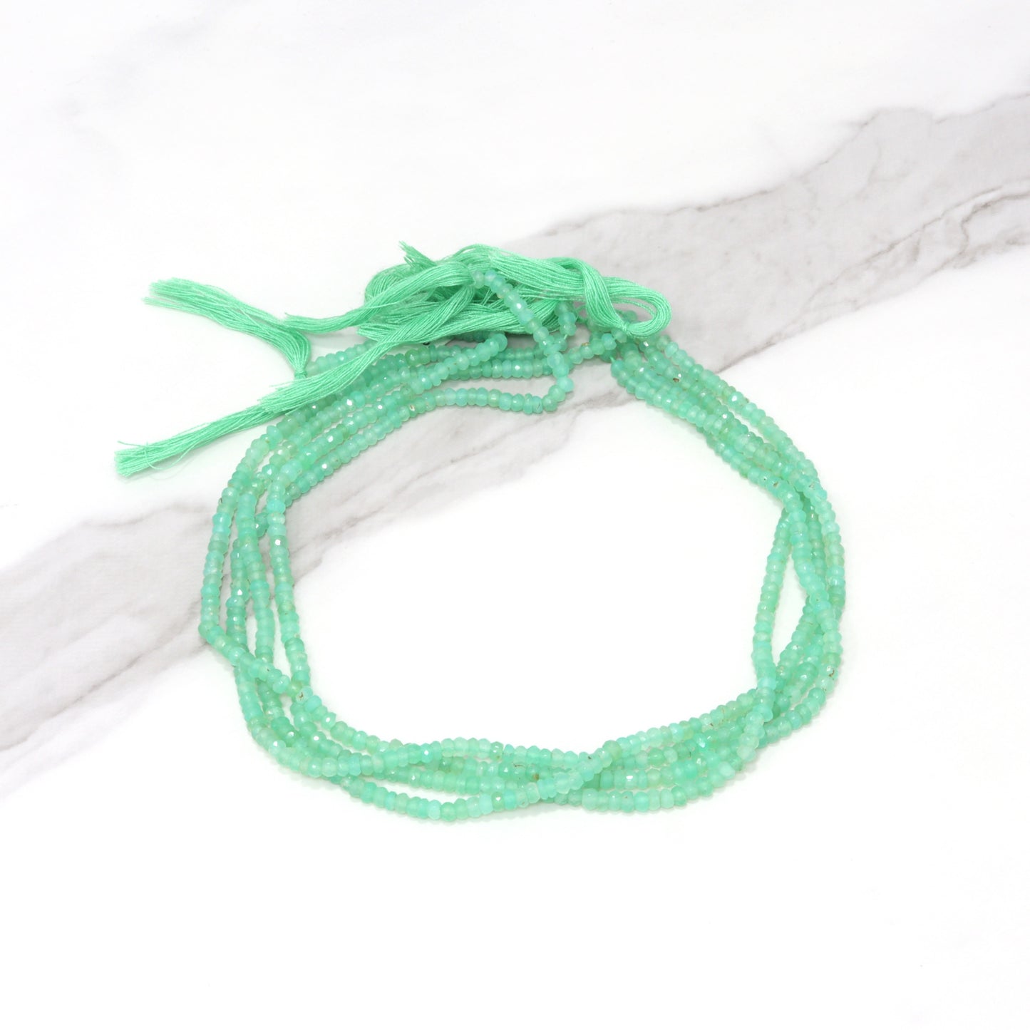 Chrysoprase 3mm Faceted Rondelles