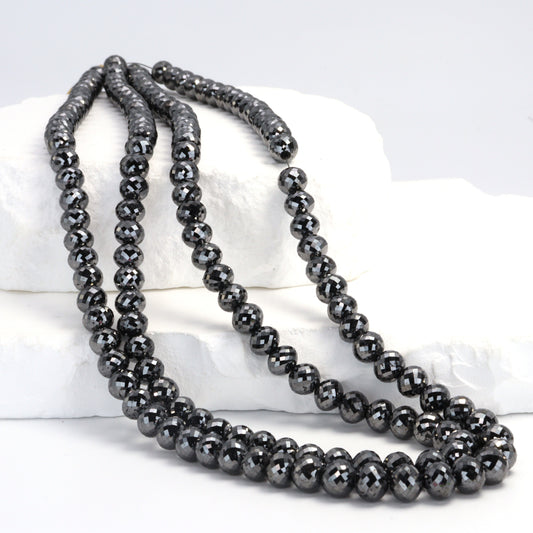 Black Diamond 6mm Faceted Rondelles