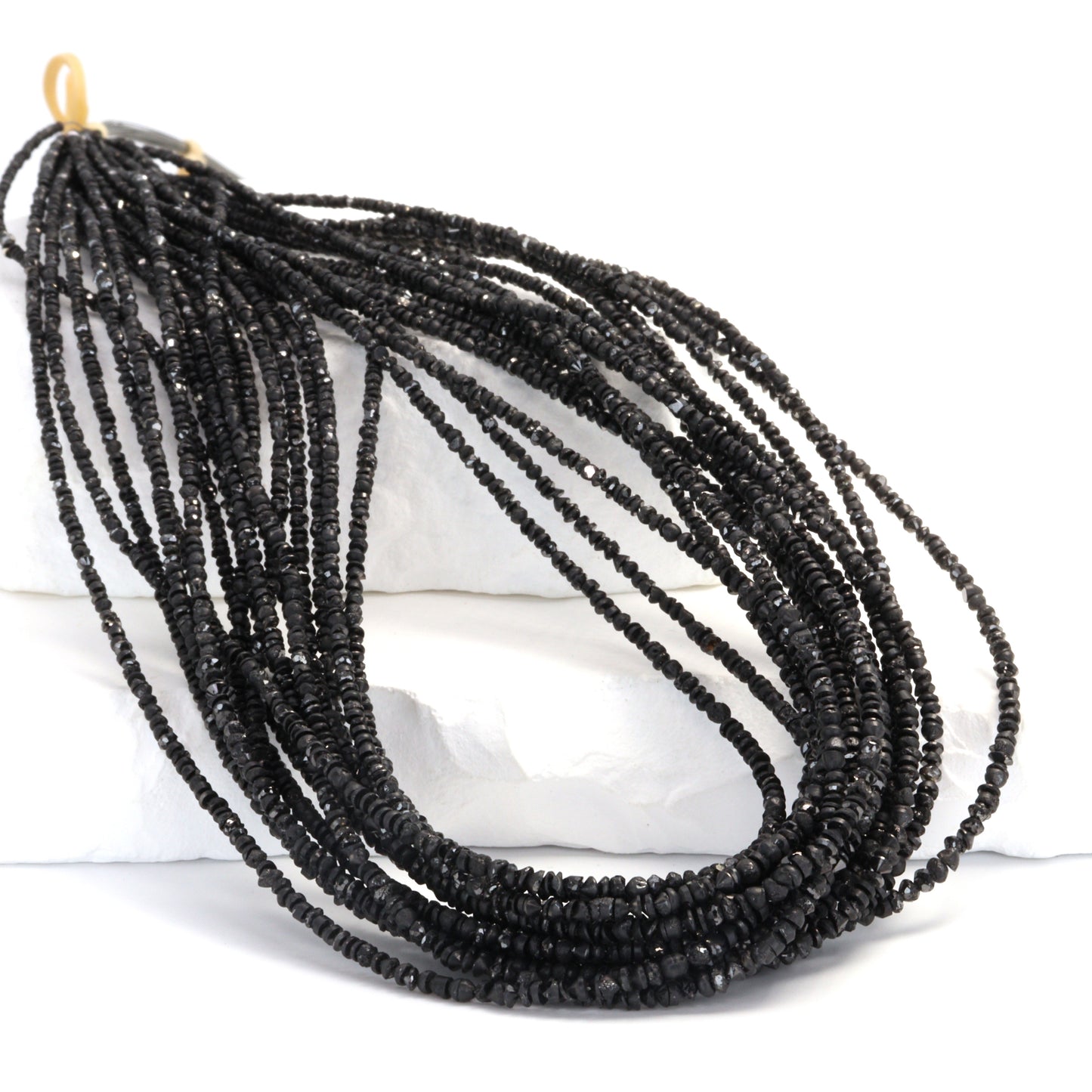 Black Diamond 2mm - 2.5mm Hand Faceted Chips Bead Strand