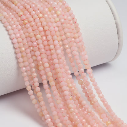 Pink Opal 2.5mm Faceted Rounds Bead Strand