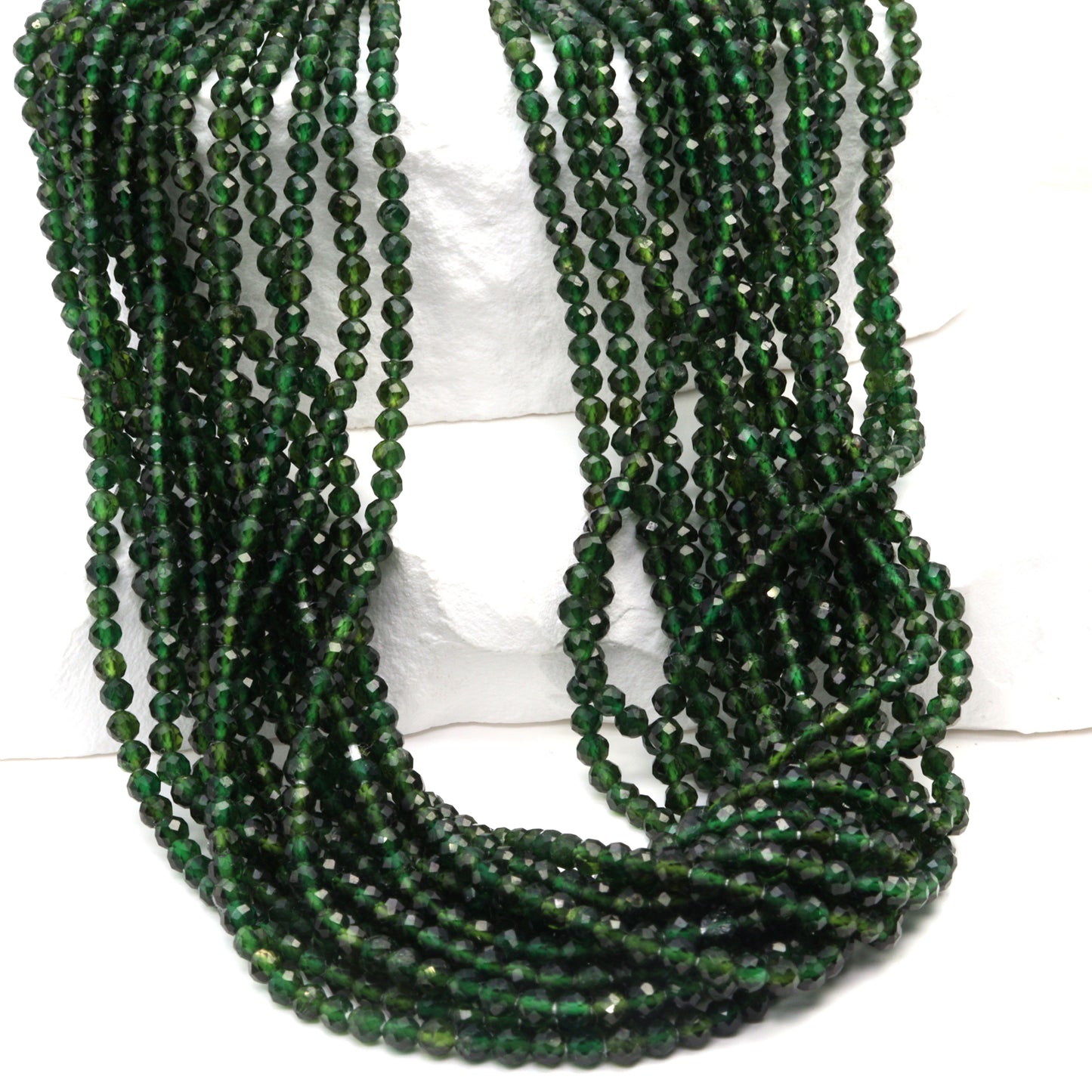 Green Tourmaline 2.5mm Faceted Rounds