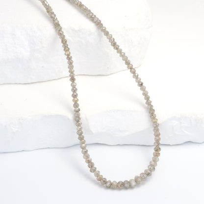 Gray Diamond 2.8mm Faceted Rondelles
