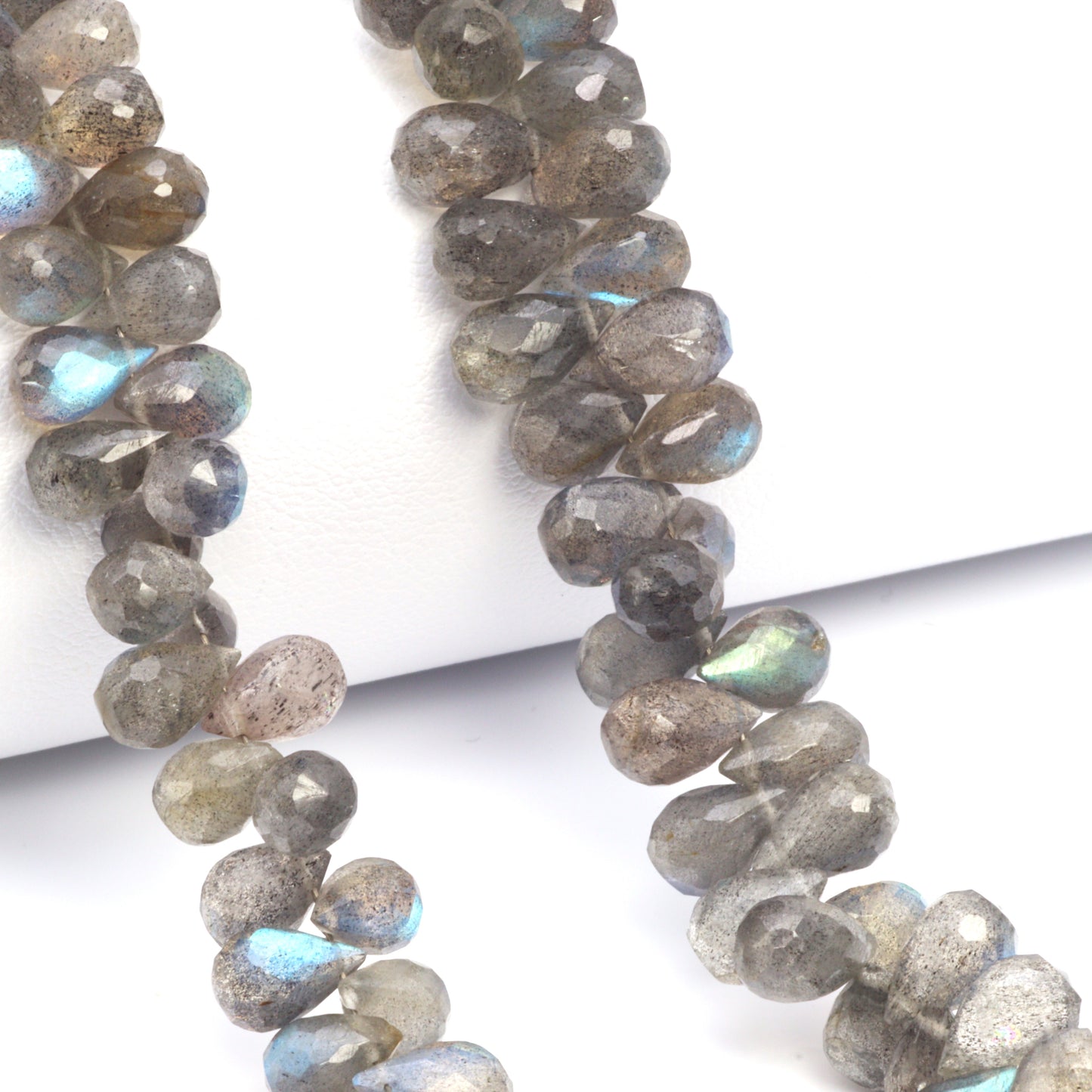 AAA Blue Labradorite 8x6mm Faceted Teardrop Briolettes Bead Strand