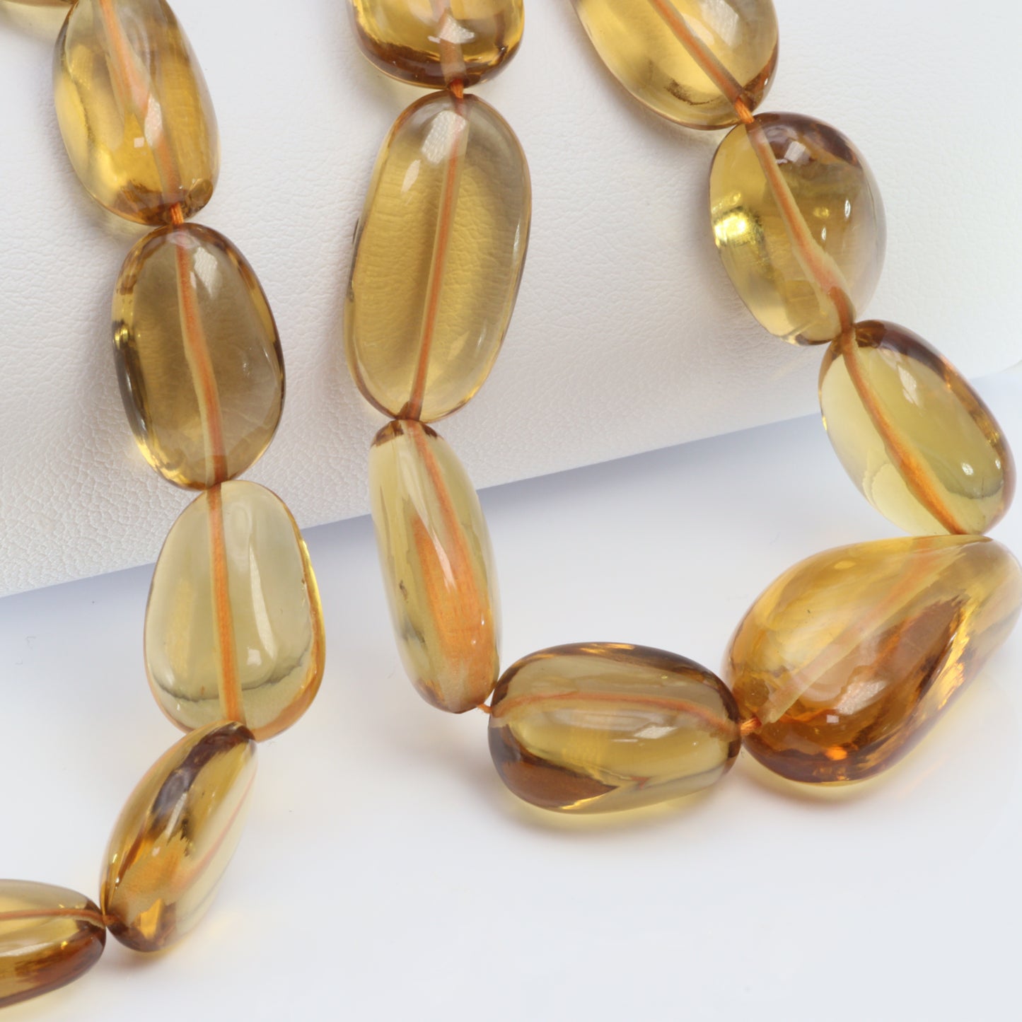 Honey Citrine 14x10mm - 18x15mm Smooth Nuggets Bead Strand