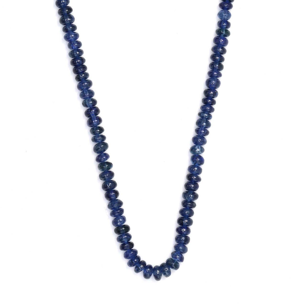 Navy Blue Sapphire 3mm - 3.5mm Smooth Rondelles Bead Strand