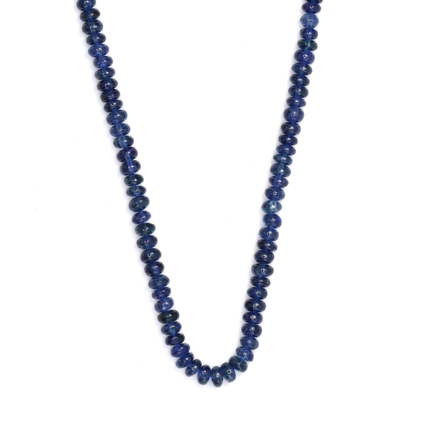 Navy Blue Sapphire 3mm - 3.5mm Smooth Rondelles Bead Strand