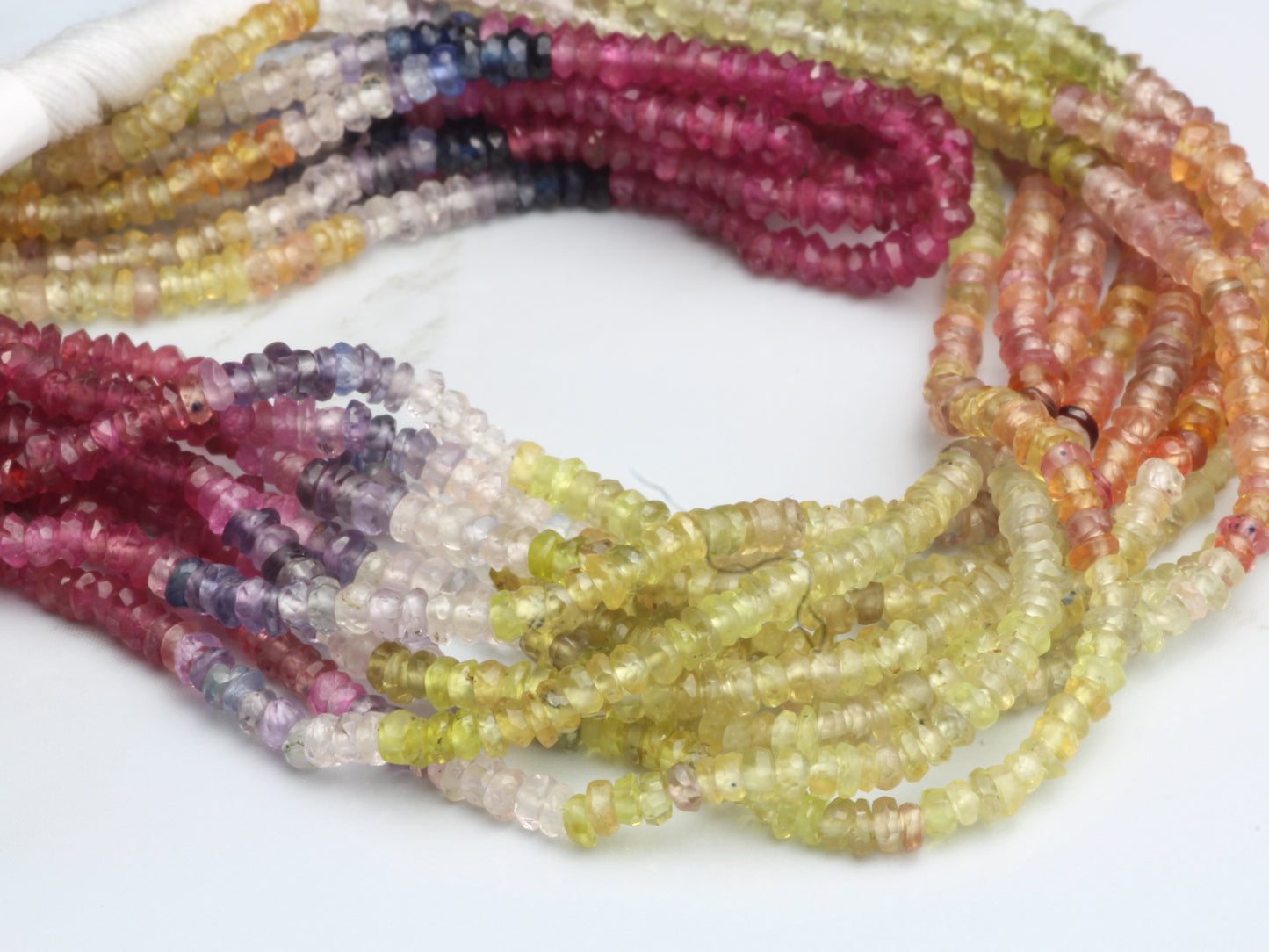 Multi Sapphire 2mm Faceted Rondelles