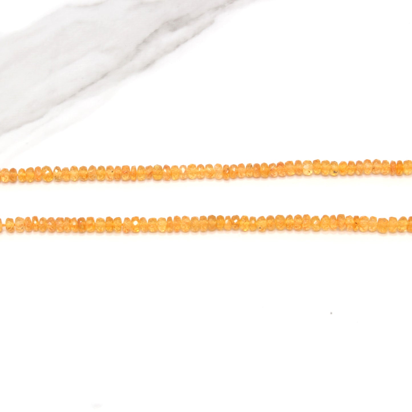 Spessartite Garnet 4mm - 4.5mm Hand Faceted Rondelles Bead Strand