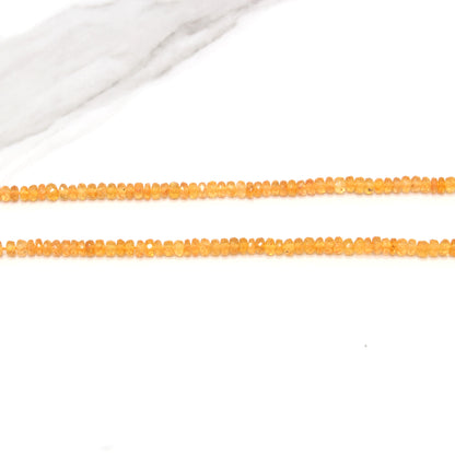 Spessartite Garnet 4mm - 4.5mm Hand Faceted Rondelles Bead Strand