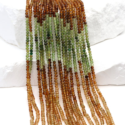 Petro Tourmaline 2mm Faceted Rondelles Bead Strand