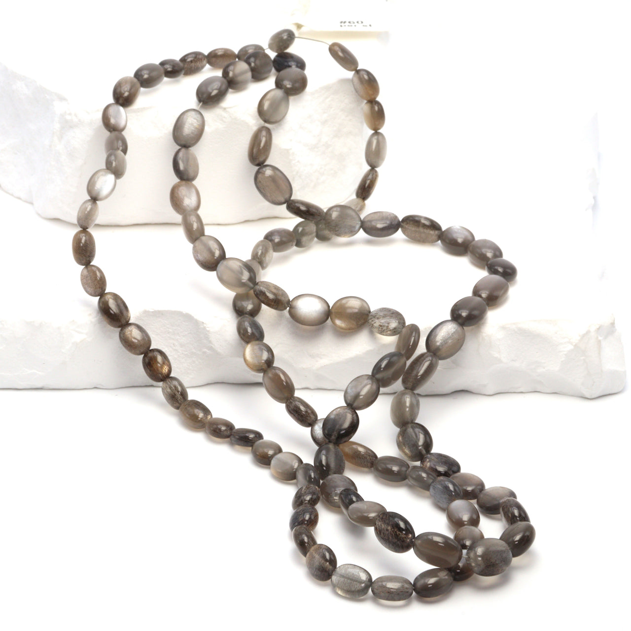 Gold Shine Gray Moonstone 8x6mm Smooth Ovals