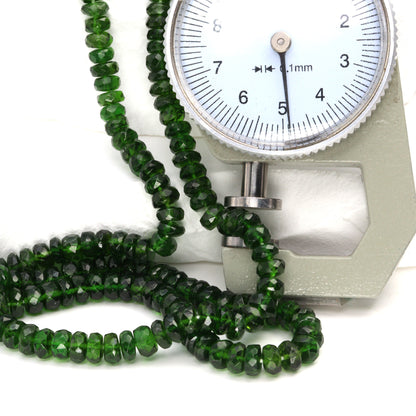 Green Chrome Diopside 5mm Faceted Rondelles Bead Strand